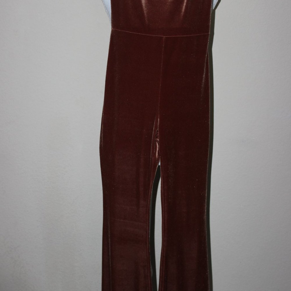 Chocolate Velvet Jumpsuit - Picture 4 of 5